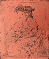 Artist Augustus John: Girl Seated, with a Shawl, circa 1906