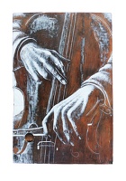 Artist Clare Leighton: The Cello Player, BPL 722, circa 1957